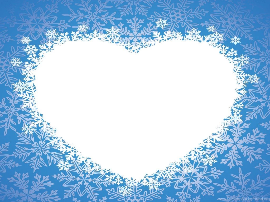 Love Winter Heart Backgrounds Blue, Love, White PPT Backgrounds