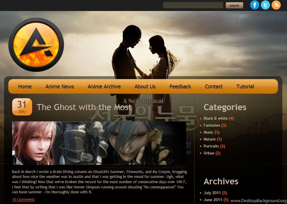 Creating An Attractive HTML CSS Anime Theme Website Layout