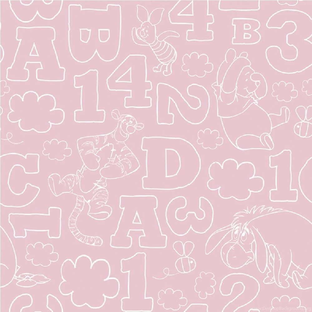 Disney Winnie The Pooh 123 Numbers Letters Children's Kids' Wallpapers