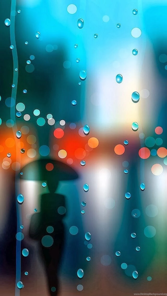 Woman Silhouetted In The Rain Wallpapers   Free iPhone Wallpapers