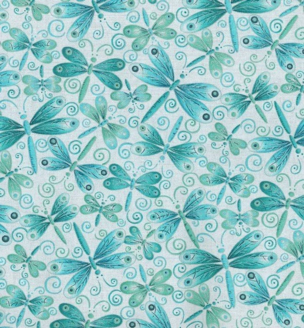 M5218_white Backgrounds W/teal Dragonflies