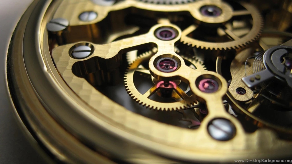 Close up Clocks Gold Gears Clockwork Watch Wallpapers