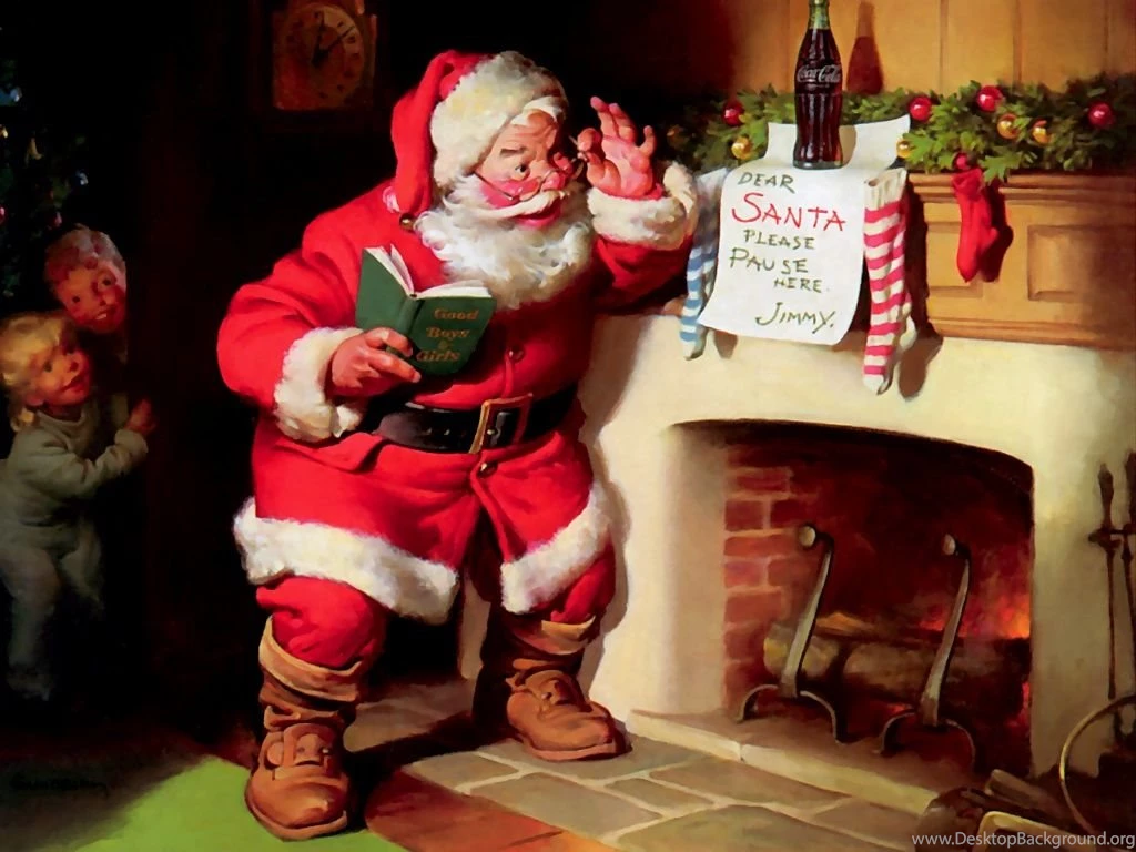 Santa With Coca Cola Christmas Santa Wallpapers Image