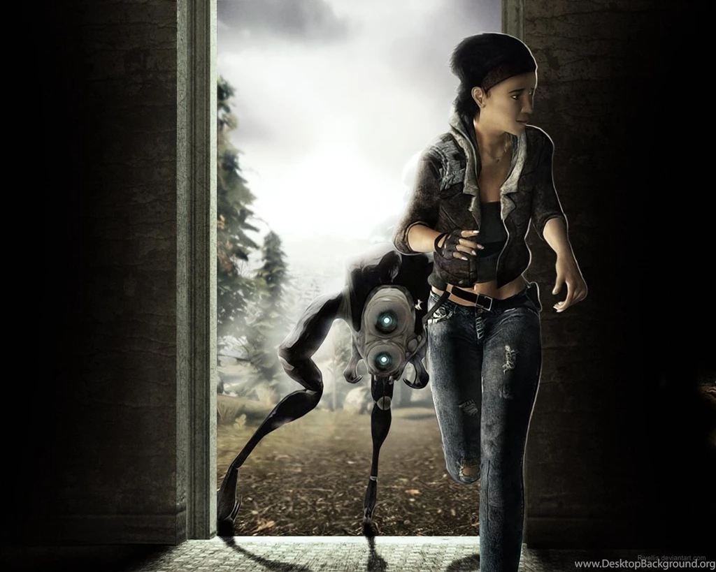 Alyx Running From Hunter Half Life 2 Wallpapers From Dark Wallpapers