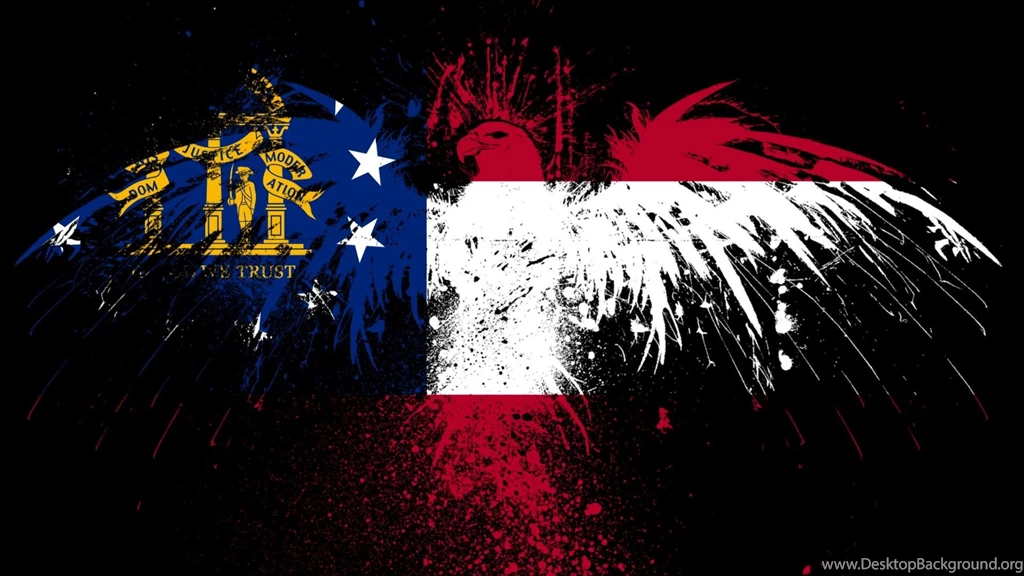 Georgia Eagles Hawk Flags Usa State Wallpapers