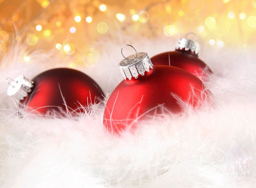 Christmas Balls With Abstract Holiday Backgrounds Photograph By ...