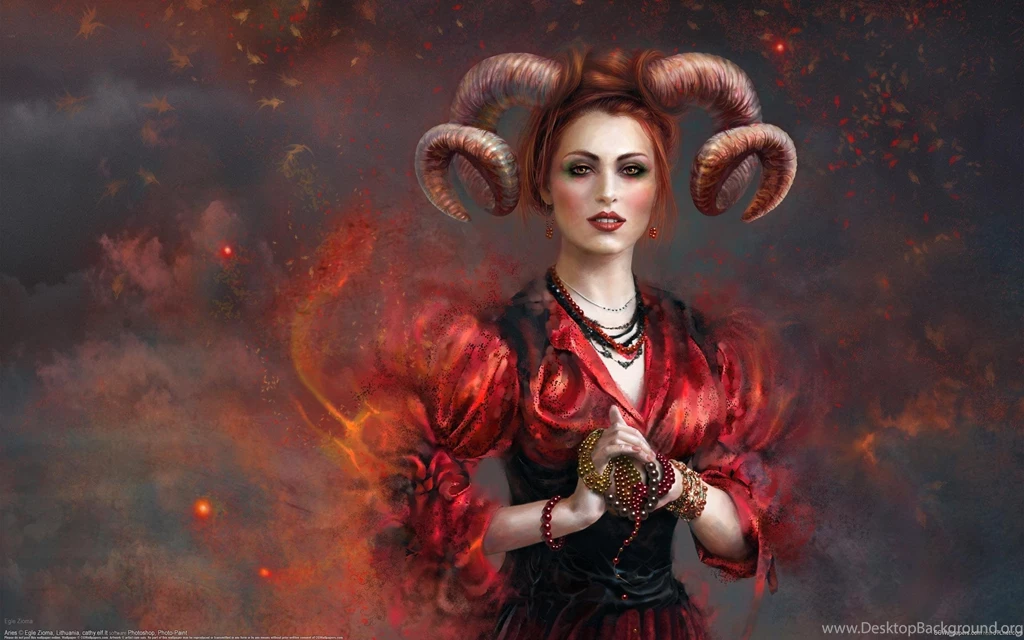 Horned Fantasy Woman >> HD Wallpaper, Get It Now!