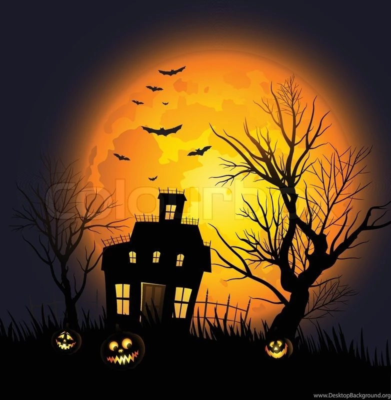 Spooky Halloween Backgrounds Featuring A Scary Black Spider ...