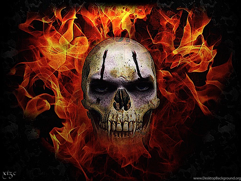 Skull Flames Wallpapers Wallpapers Zone