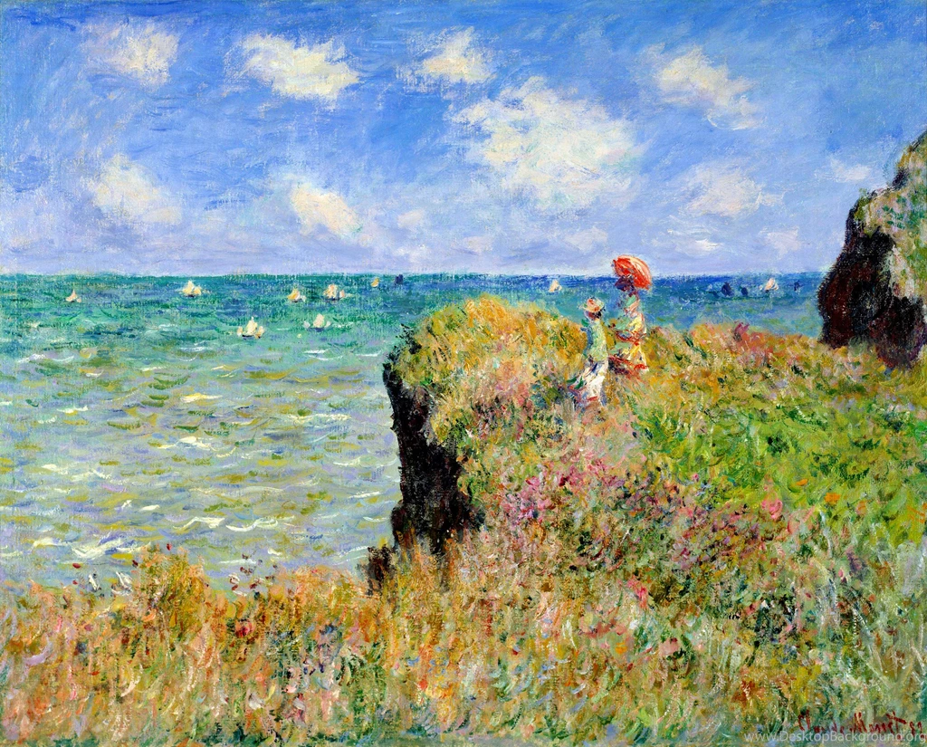 Painting Monet   Cliff Top Wallpapers And Images   Wallpapers ...