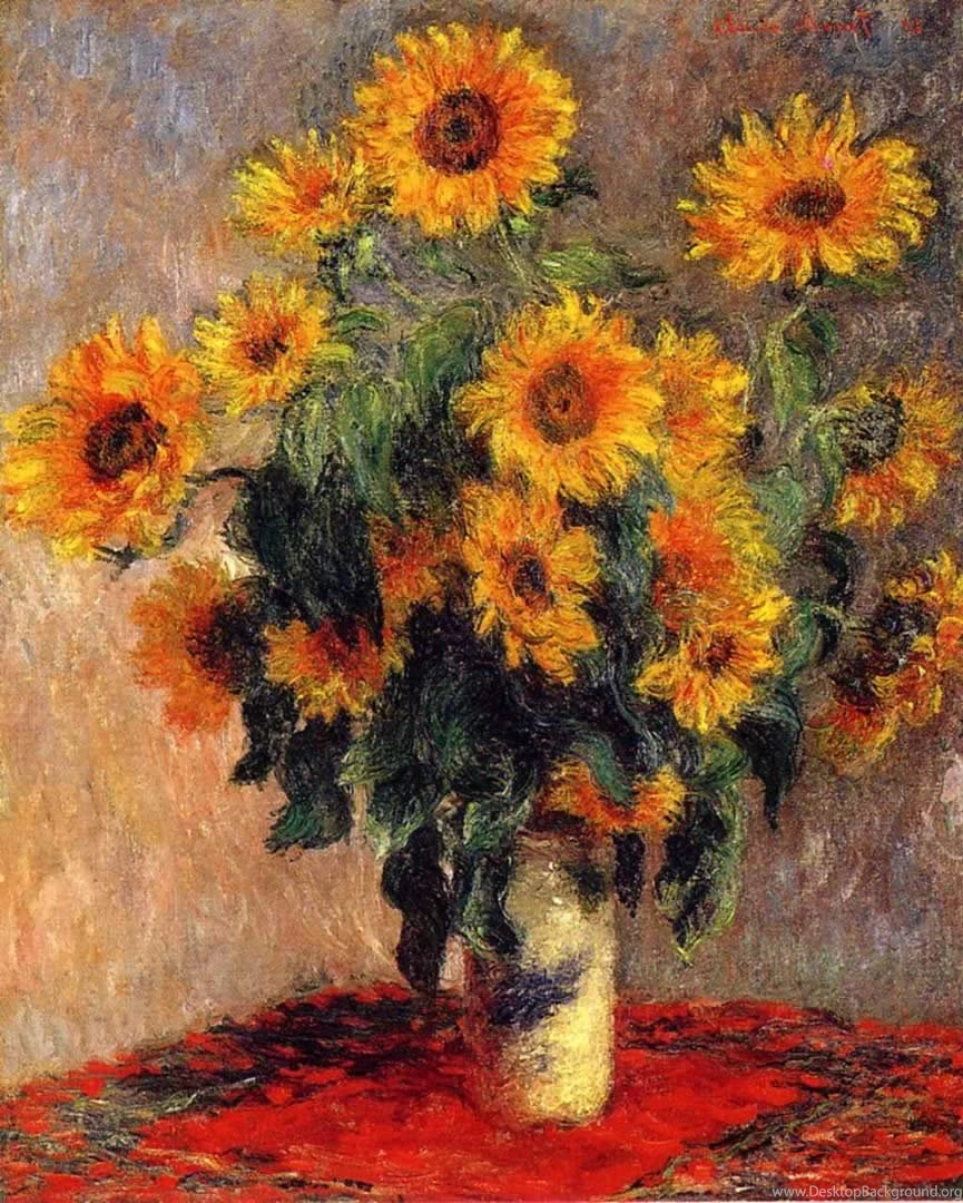 Bouquet Of Sunflowers   Claude Monet Paintings Wallpapers Image