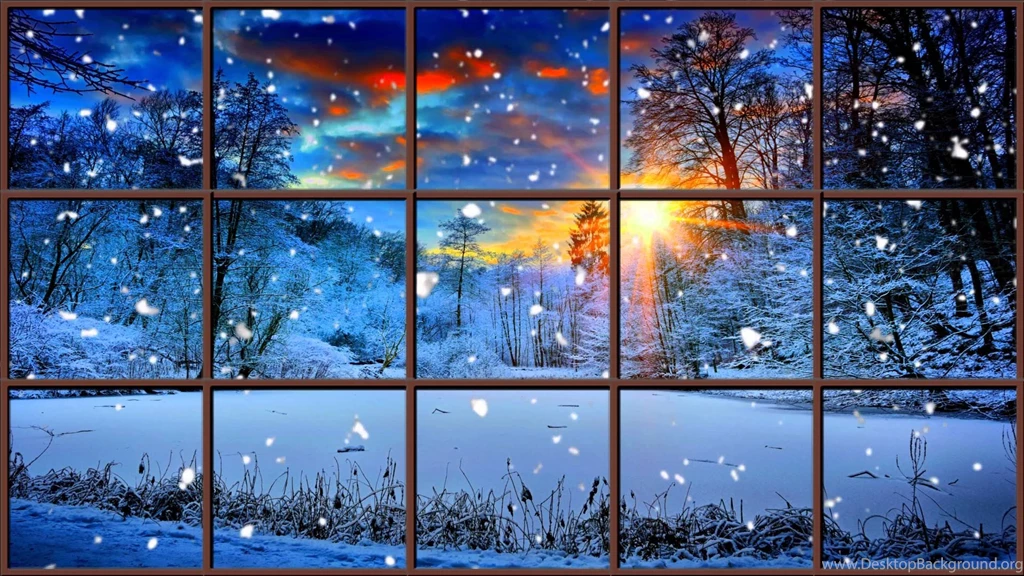 Winter Window Snow Scene (in 4K)   Living Wallpapers With Ambient ...