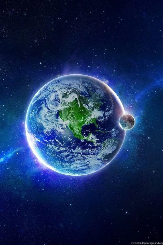 Space Blue Stars Planet Full Hd Wallpapers In 640x960 Resolution