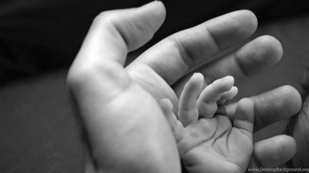 Hd Wallpapers The Hand Of Father And Child Black And White Photo ...