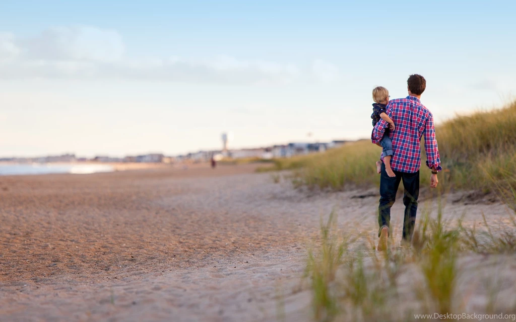 Wallpaper: Beach, Vacation, Child, Family, Father, Father's Love ...