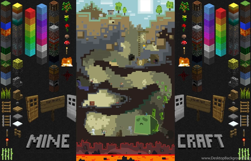 Lava Blocks Creeper Minecraft