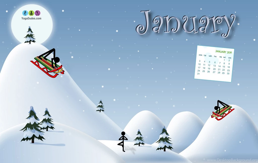 YogaDudes: Free January Desktop Calendar