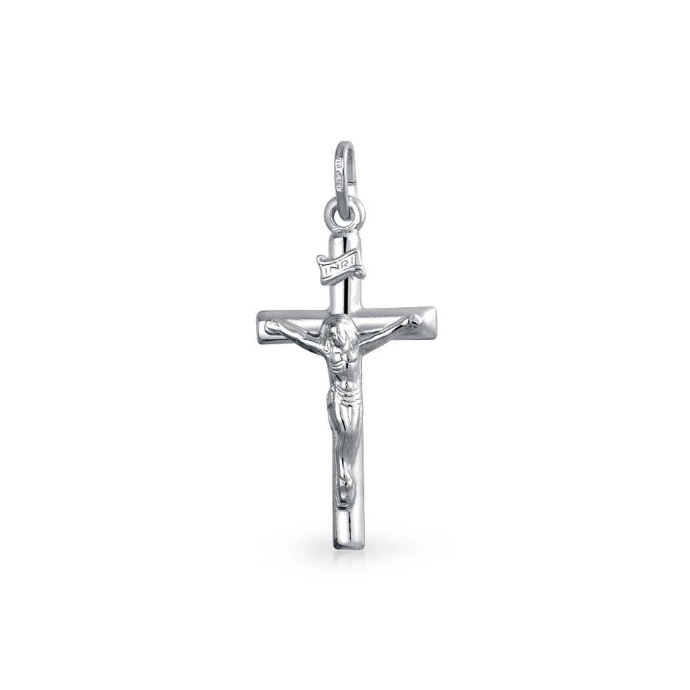 Silver Cross Necklace With Jesus