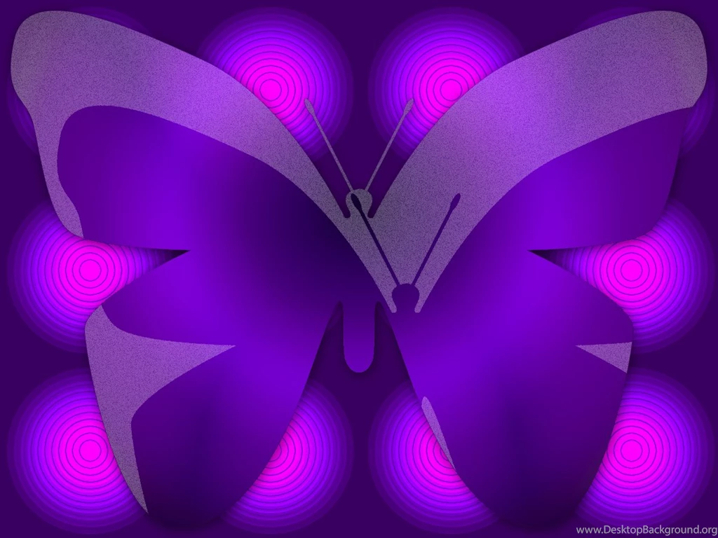 Purple Butterfly Shape On Circles