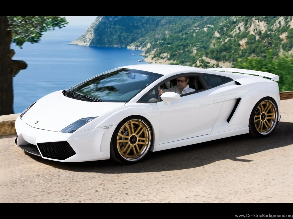 Black Gallardo Aerial Rear View Desktop Wallpapers