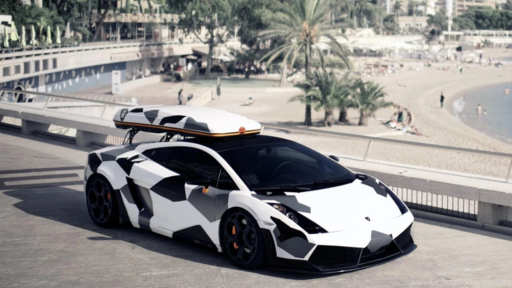 Beach Camouflage Palm Trees Lamborghini Gallardo Wallpapers