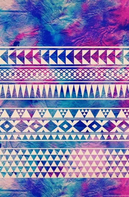 Aztec Tie Dye Purple Blue Wallpaper☆