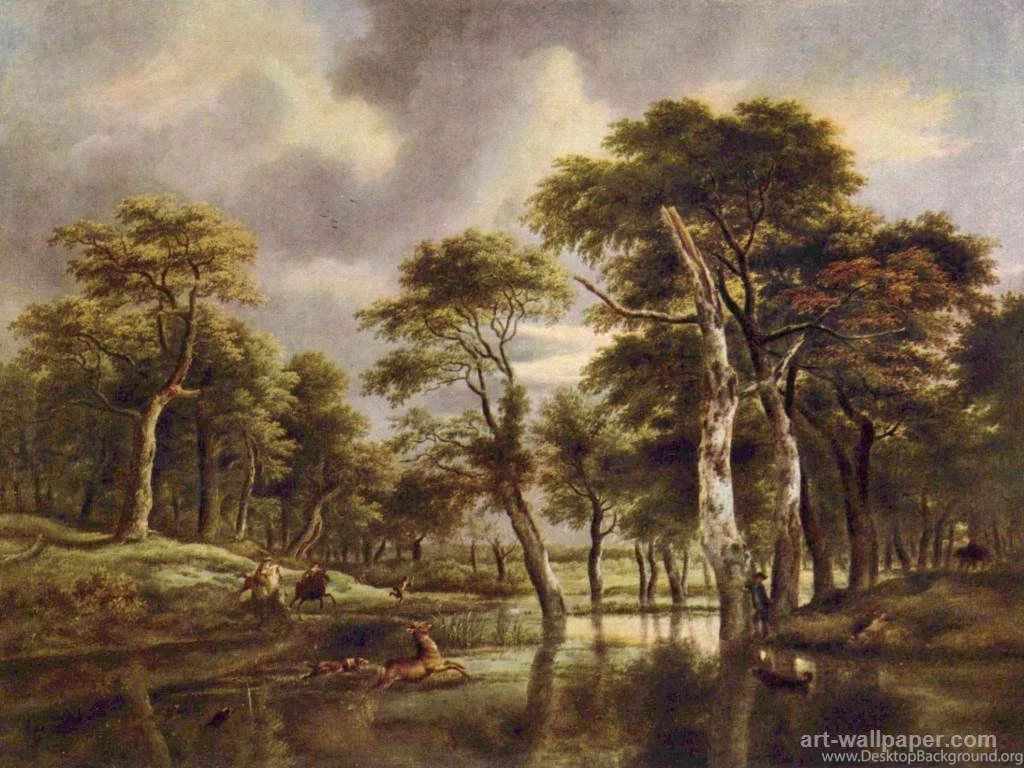 Hunting , Van Ruisdael Jacob Wallpapers