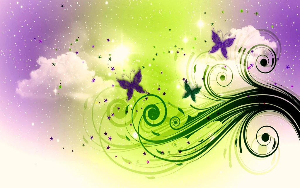 Butterflies Swirls And Stars Wallpapers 1920x1200 245162