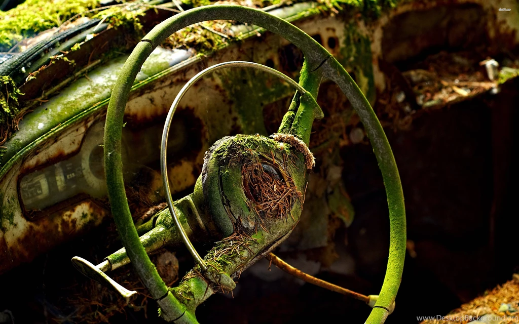 Abandoned Cars Steering Wheel Wallpapers