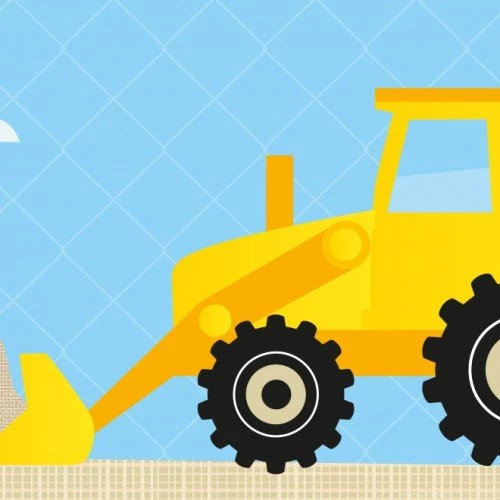 Wallpapers Border Children Excavator ”Under Construction”