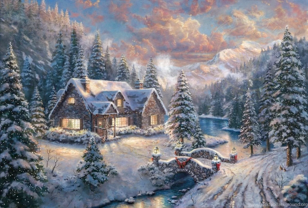 Download Thomas Kinkade Winter Wallpapers HD Resolution