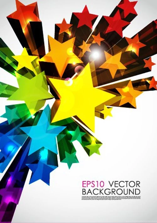 Colorful Stars Backgrounds Art Vector 05 Vector Backgrounds Free ...