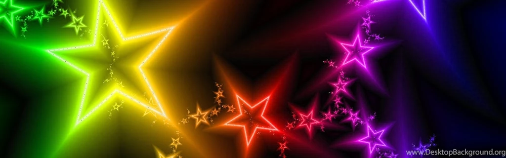 Download Wallpapers 3840x1200 Stars, Light, Colorful, Abstract Dual ...