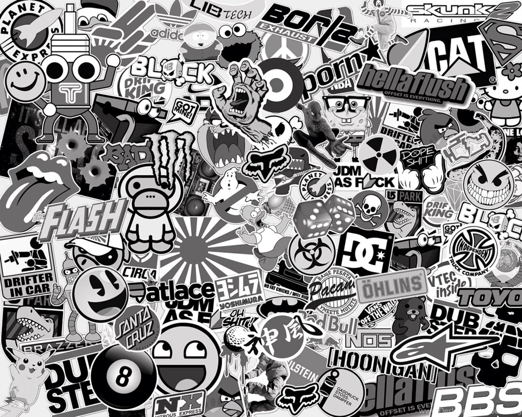 Sticker Bomb Wallpapers Hd Black And White