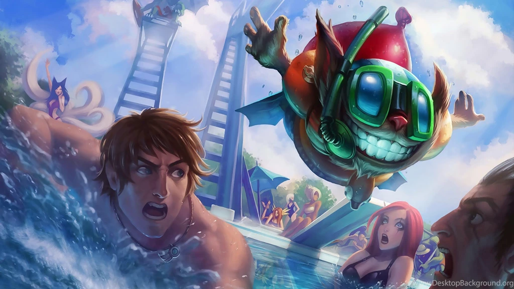 Pool Party Ziggs League Of Legends Wallpapers