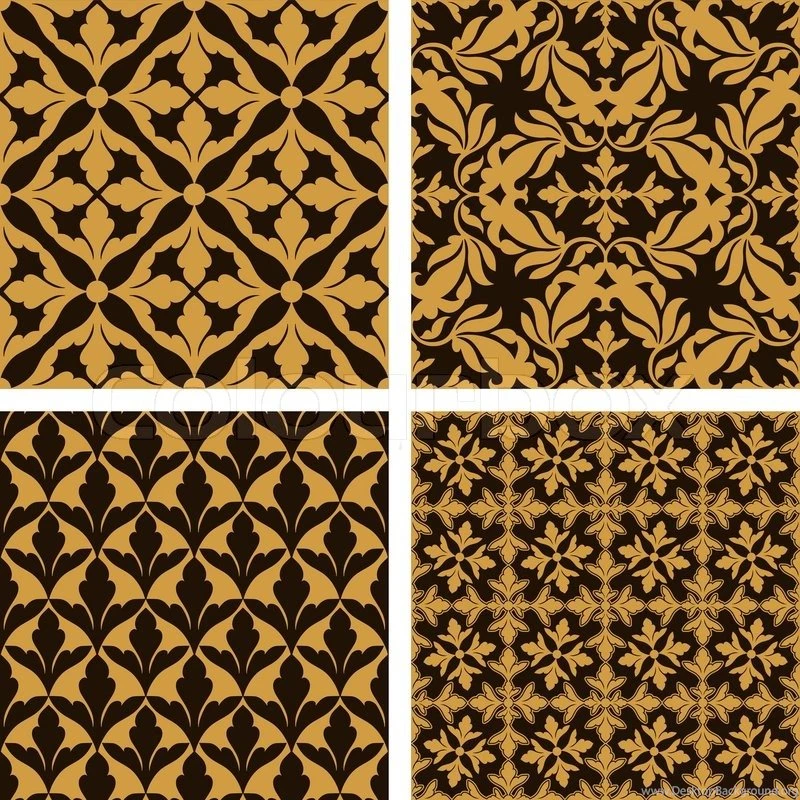 Vintage, Islamic Damask Backgrounds Set, Beautiful Ornamentation ...