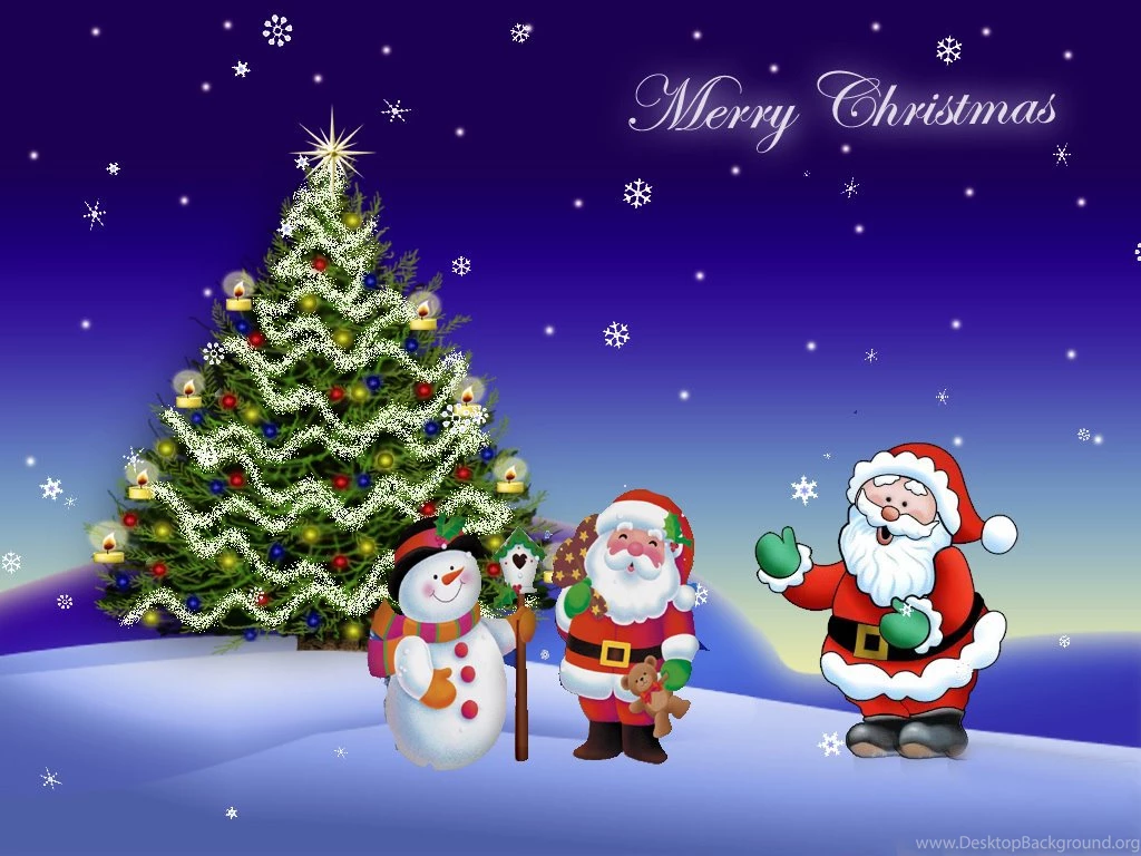 Merry Christmas Tree Cartoon Hd Wallpapers Free Hd Wallpapers