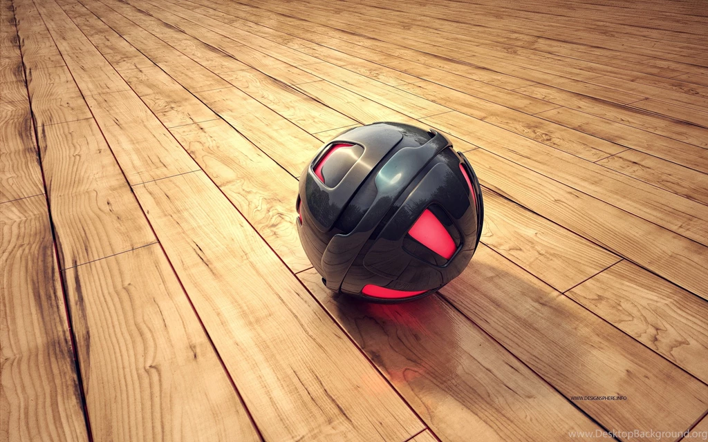 3D Sphere Rolling On Wood Desktop Wallpapers