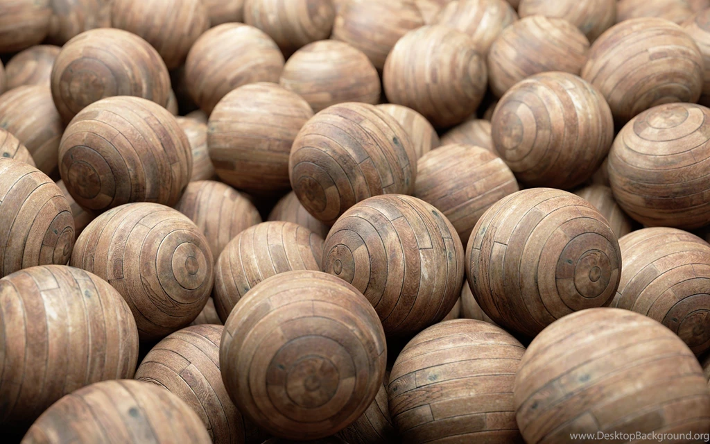 Abstract, CGI, Spheres, 3D Render, Wood Texture :: Wallpapers