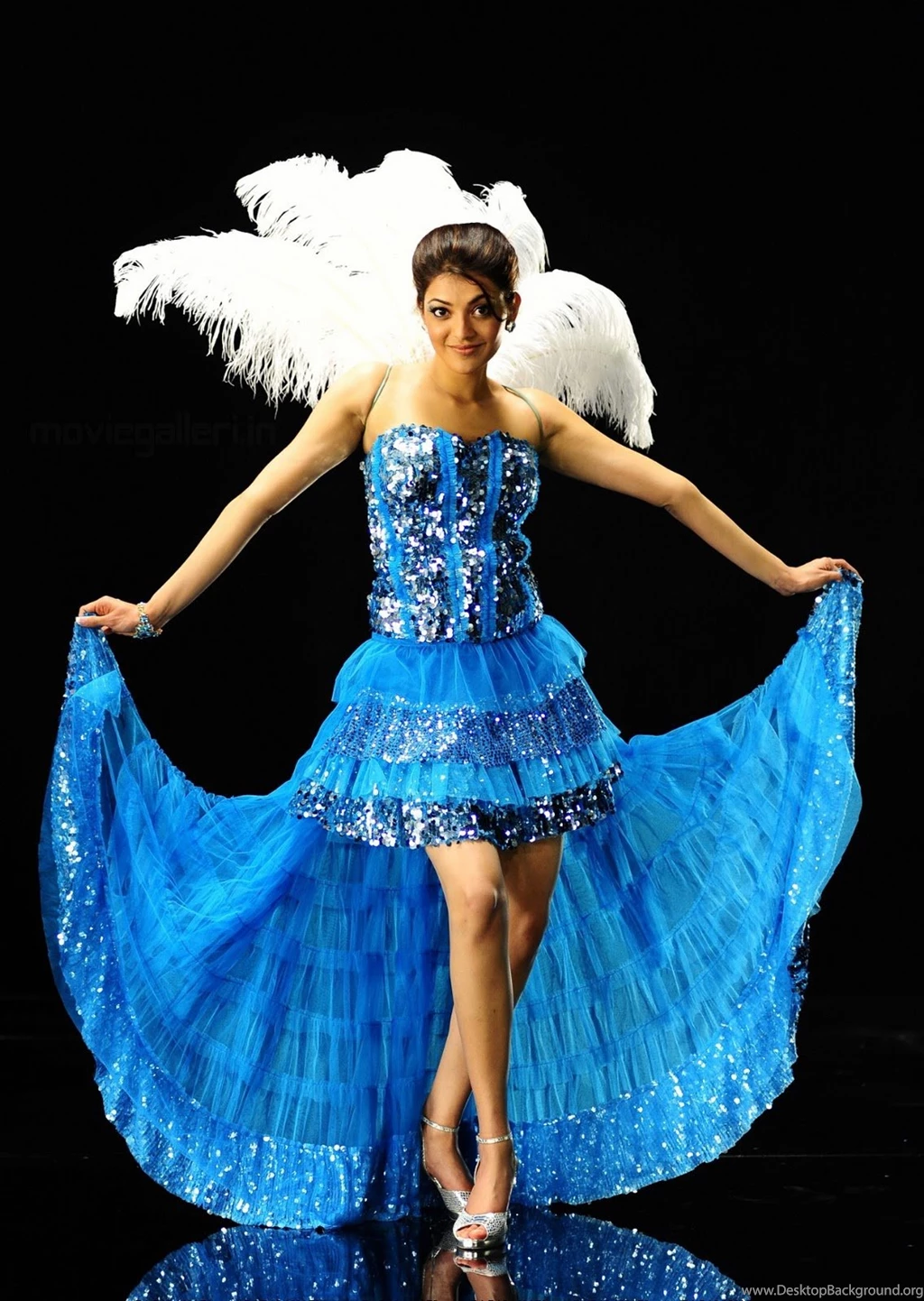 Kajal Agarwal In Beautiful Blue Dress High Resolution Wallpapers ...