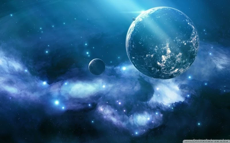 Blue Clouds Blue Galaxy – Space Planets HD Desktop Wallpapers