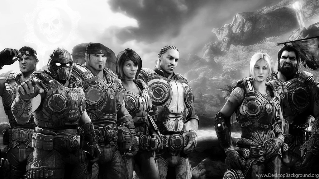Games Black And White Gears Of War 3 Xbox Game Wallpaper. Black ...