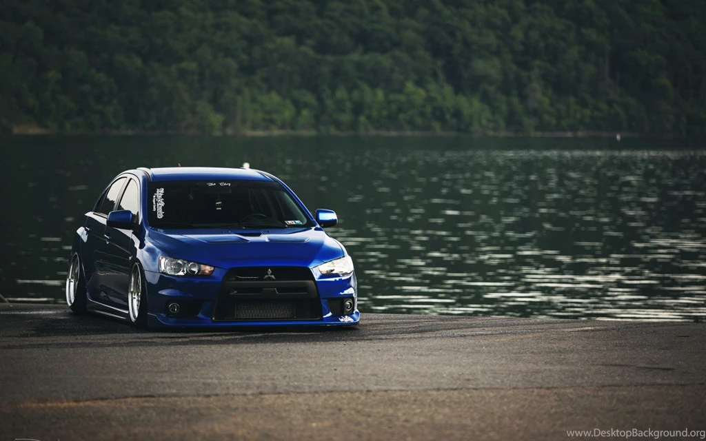 Mitsubishi Lancer Evolution X Blue Tuning Car