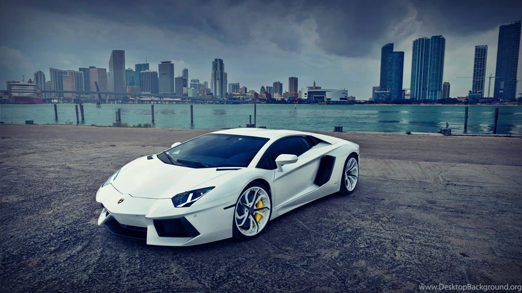 Lamborghini Aventador White HD Desktop Wallpaper Backgrounds Download