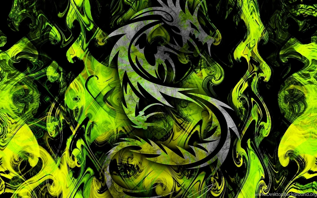 High Resolution Desktop Pictures With Cool Green Tribal Dragon ...