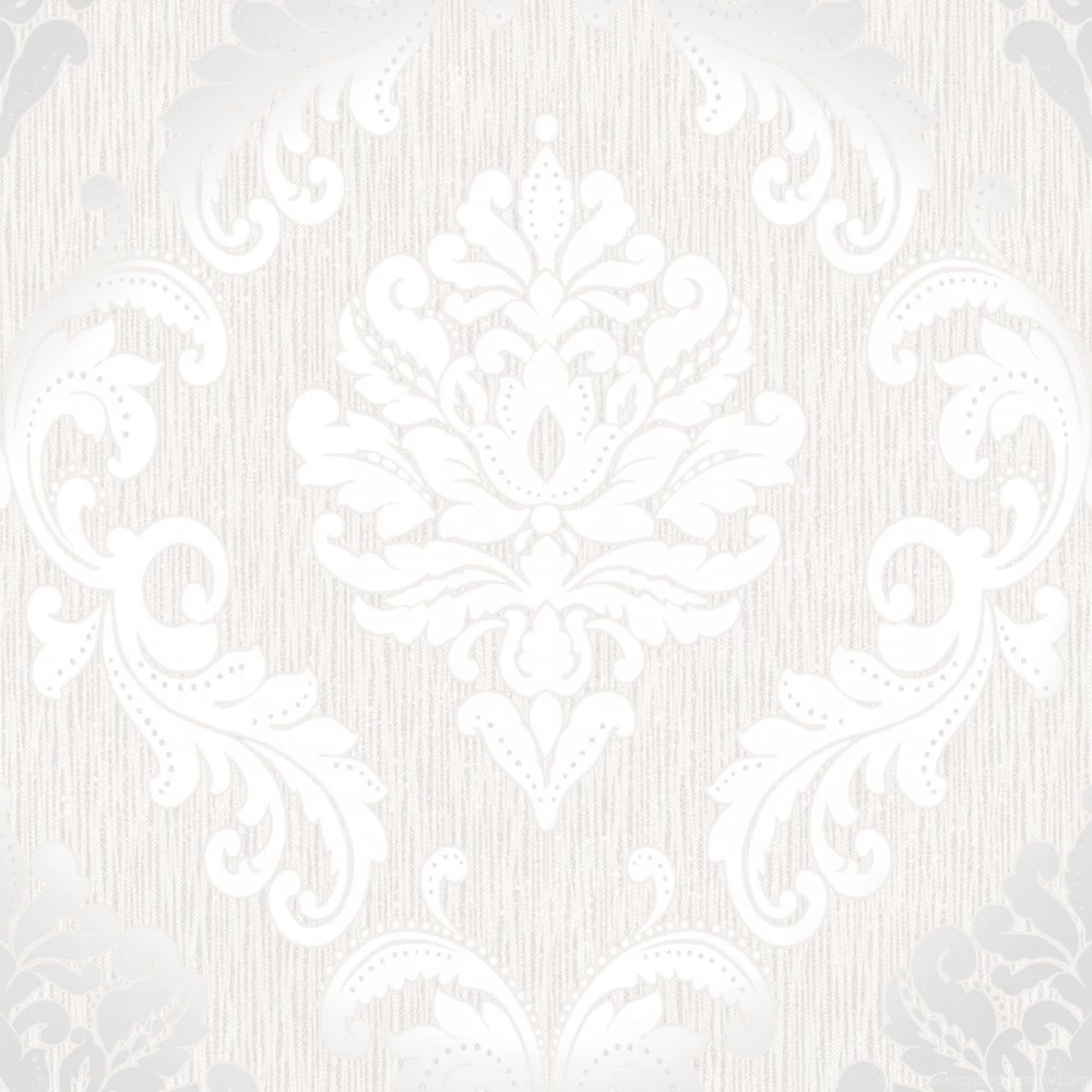 Henderson Interiors Chelsea Glitter Damask Wallpapers White Silver ...