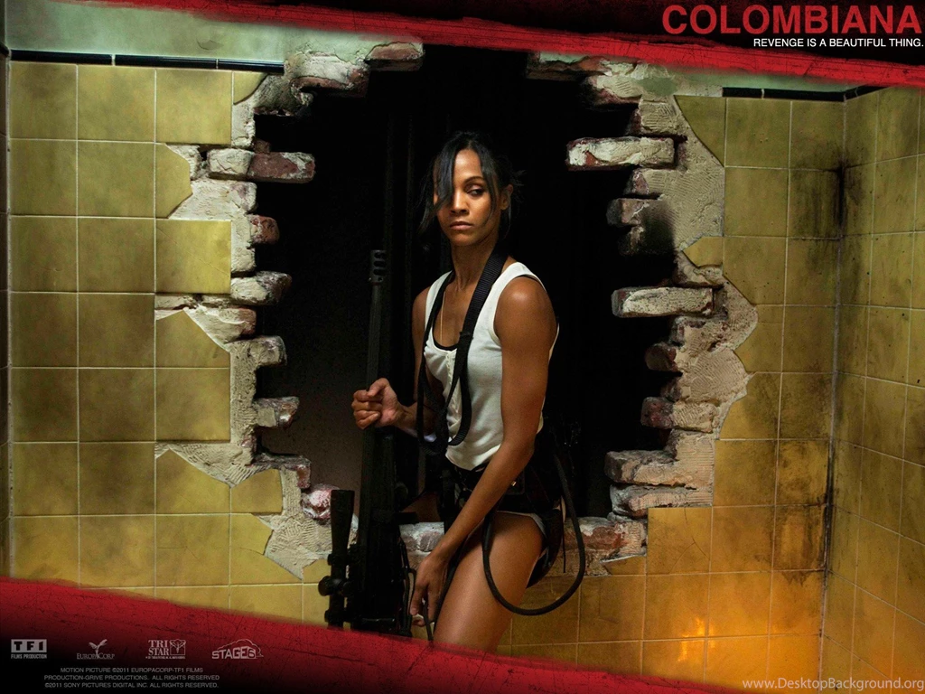 Colombiana Zoe Saldana Brunettes Film Movies Sniper Rifles
