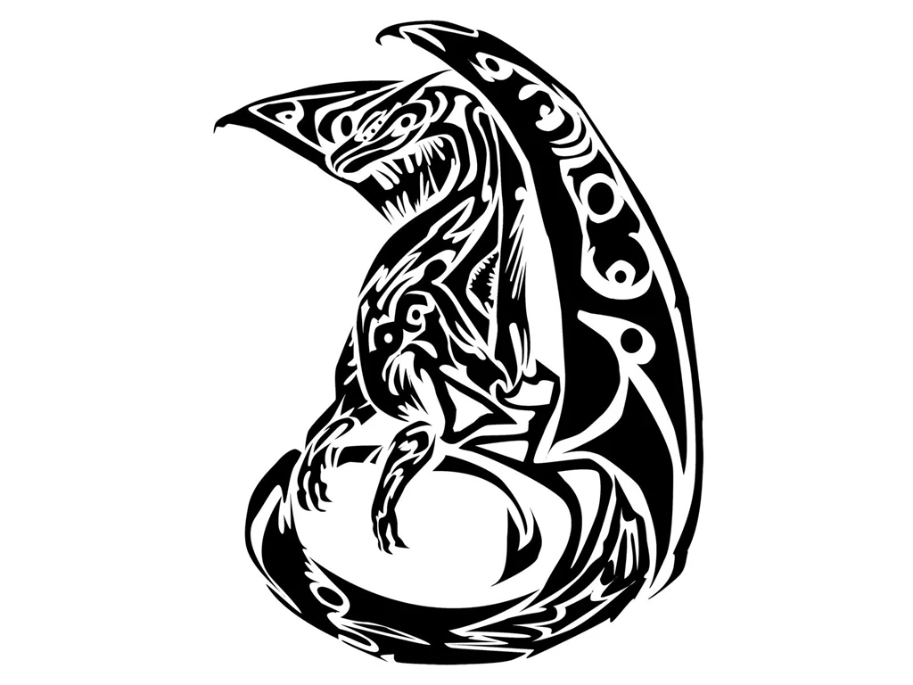 Free Designs   Looks So Real Tribal Dragon Tattoo Wallpapers ...