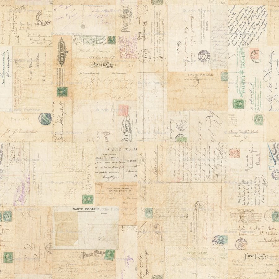 Postcard Fabric, Wallpapers & Gift Wrap Spoonflower