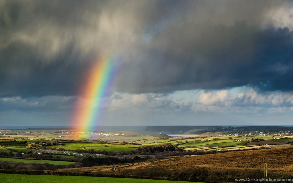 Rainbow Storm Rain Sky Clouds Wallpapers